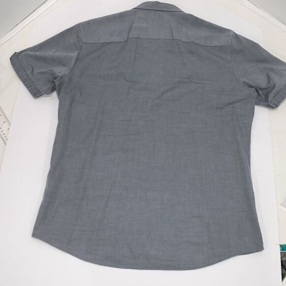 INC International Concepts Men's Gray Slim Fit Cotton Short Sleeve Shirt - Picture 5 of 9